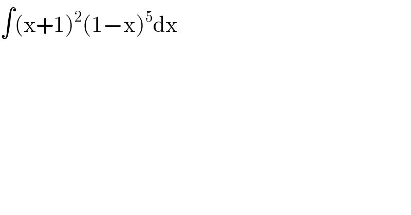 ∫(x+1)^2 (1−x)^5 dx     