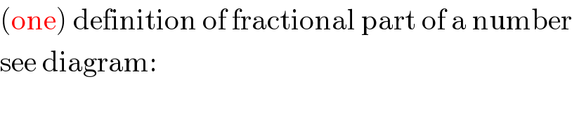 (one) definition of fractional part of a number  see diagram:  