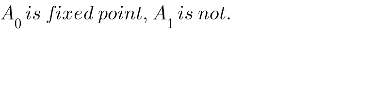 A_0  is fixed point, A_1  is not.  